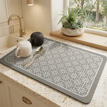 Zyllo Mandala Pattern Dish Drying Mat