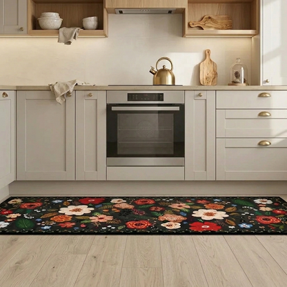 Florix Floral Patterned Kitchen Runner Set