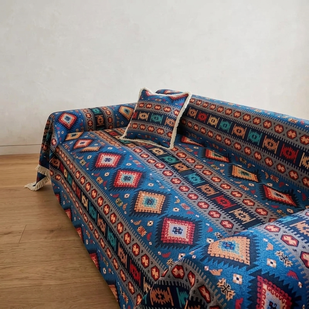 Drovio Tribal Geometric Boho Sofa Throw