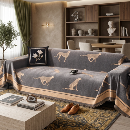 Wylde Woven Leopard Print Sofa Throw