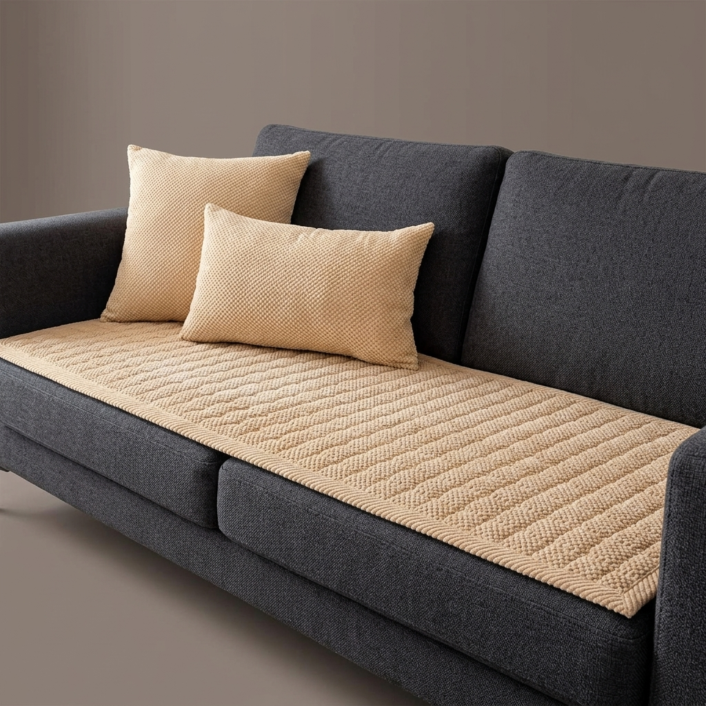 Coslo Ribbed Quilted Sofa Seat Cover
