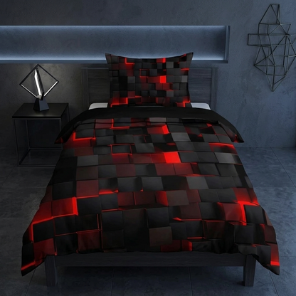 Krylo 3D Geometric Neon Effect Quilt Cover Set