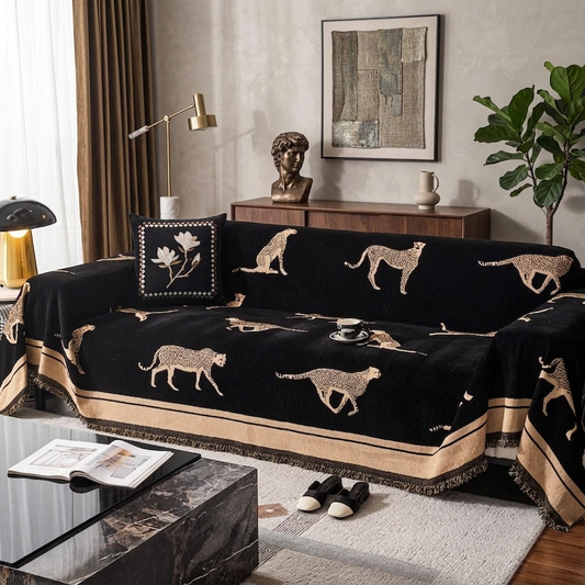 Wylde Woven Leopard Print Sofa Throw