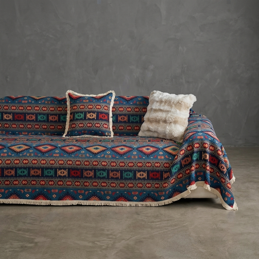 Drovio Tribal Geometric Boho Sofa Throw