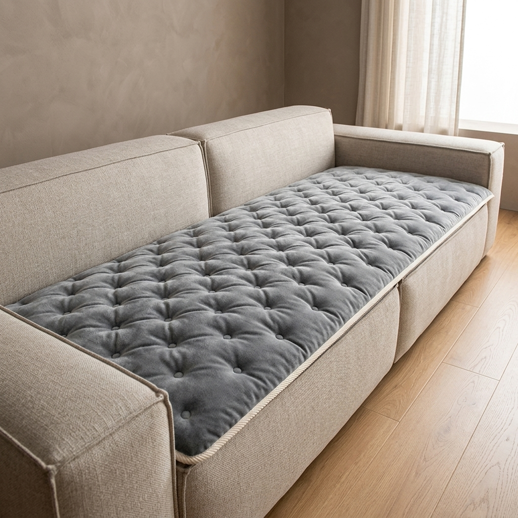 Velour Tufted Anti Slip Sofa Seat Cover