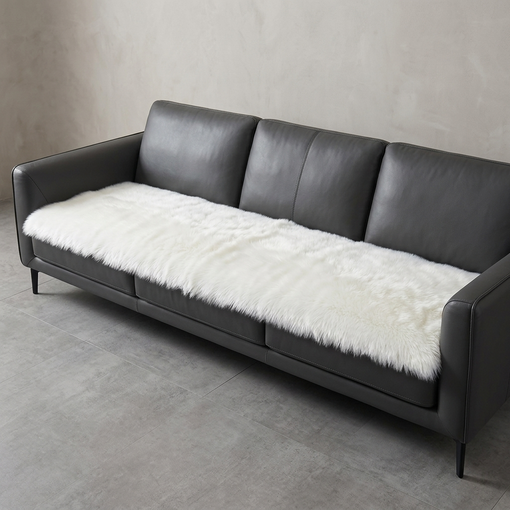 Luvio Shaggy Wool Sofa Seat Cover