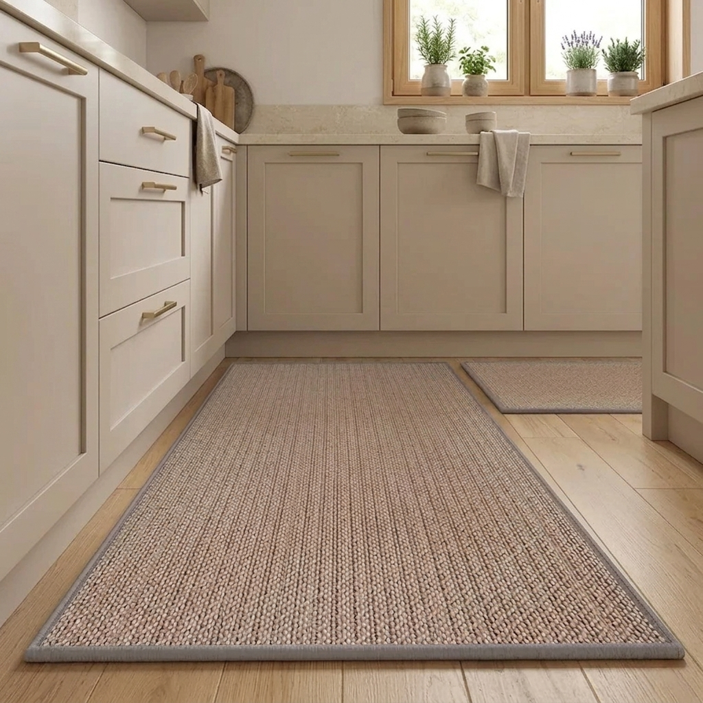 Ryvlo Woven Ribbed Kitchen Runner Set