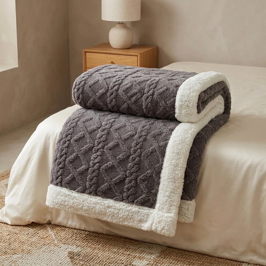 Snugvo Textured Diamond Pattern Blanket