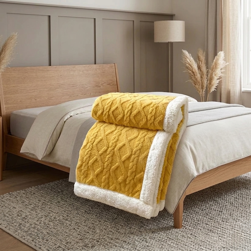 Snugvo Textured Diamond Pattern Blanket