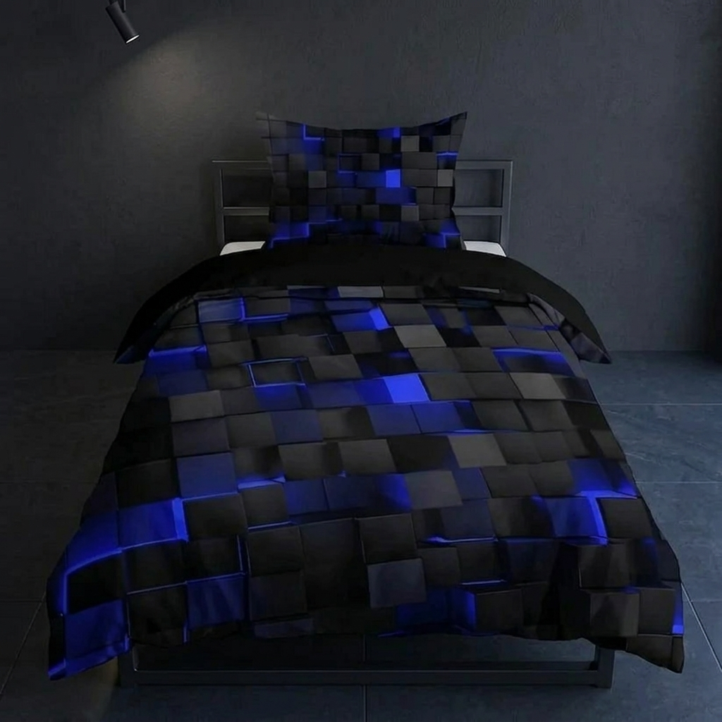 Krylo 3D Geometric Neon Effect Quilt Cover Set
