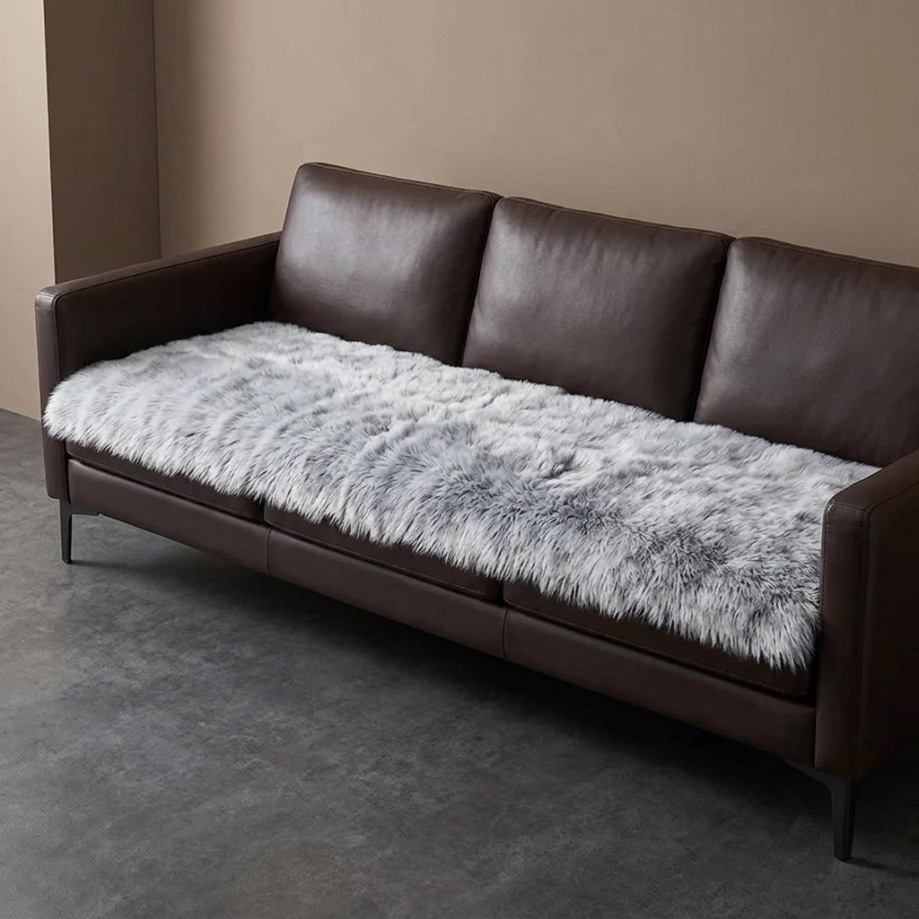 Luvio Shaggy Wool Sofa Seat Cover