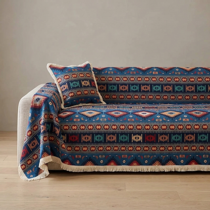 Drovio Tribal Geometric Boho Sofa Throw